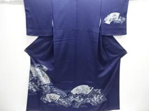 未使用品　仕立て上がり　地紙に花車模様訪問着